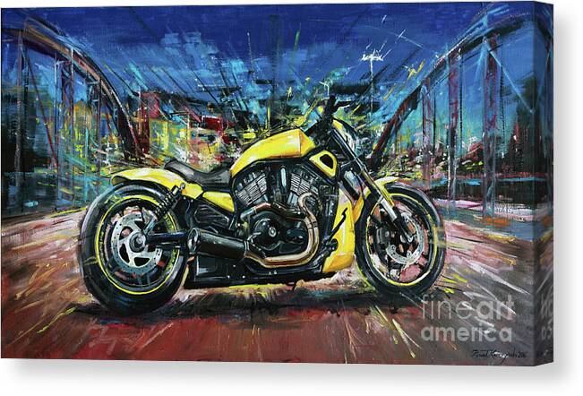 New Canvas Picture Canvas Mural Art Print Motorcycle Chopper Harley Davidson 