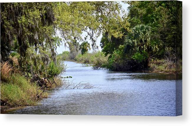 Canal Canvas Print featuring the photograph Zipperer Canal by Carol Bradley