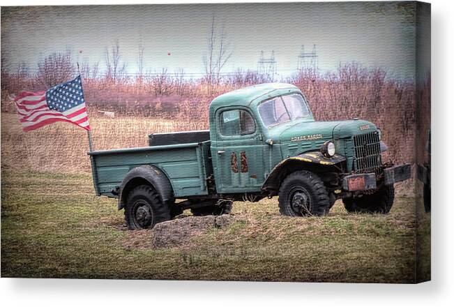 American Power Canvas Print featuring the mixed media American Power #1 by Leslie Montgomery