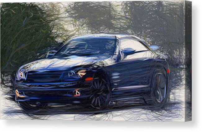 Chrysler Canvas Print featuring the digital art Chrysler Crossfire SRT6 Draw #1 by CarsToon Concept