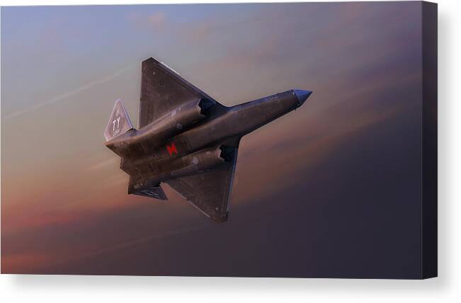 F-23 Canvas Print featuring the digital art F-23A Black Widow II #1 by Adam Burch