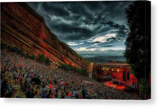 Sunset Canvas Print featuring the photograph Sunset Concert At Red Rocks Amphitheatre #1 by Mountain Dreams