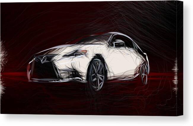 Lexus Canvas Print featuring the digital art Lexus IS Drawing #15 by CarsToon Concept