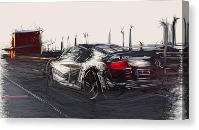 Audi Canvas Print featuring the digital art Audi R8 GT Draw #2 by CarsToon Concept