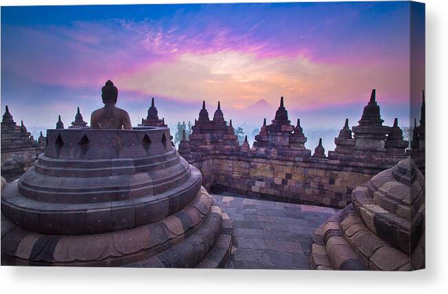 Tranquility Canvas Print featuring the photograph Borobudur Indonesia #2 by Albert Photo
