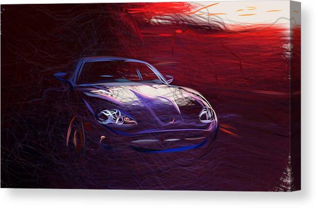 Jaguar Canvas Print featuring the digital art Jaguar XK8 Coupe Draw #2 by CarsToon Concept