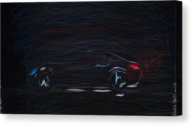 Mazda Canvas Print featuring the digital art Mazda MX 5 RF Kuro Draw #3 by CarsToon Concept