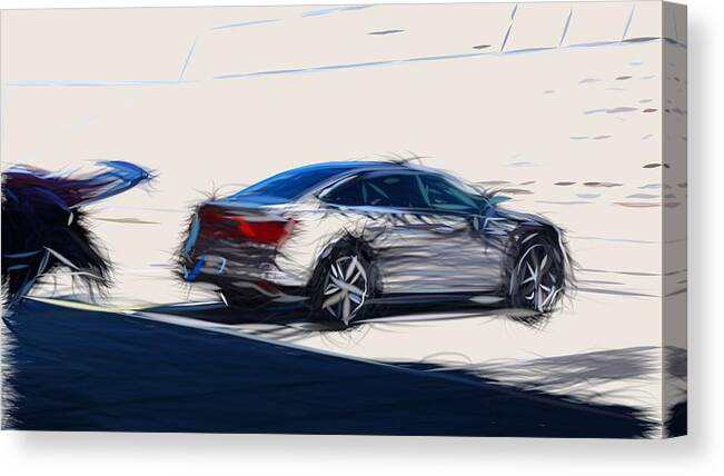Renault Canvas Print featuring the digital art Renault Talisman Draw #3 by CarsToon Concept