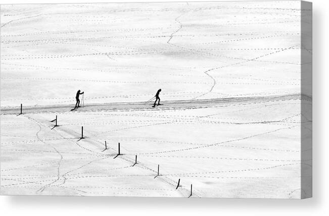 Winter-sports Canvas Print featuring the photograph Winter Sports #2 by Jrmgard Sonderer