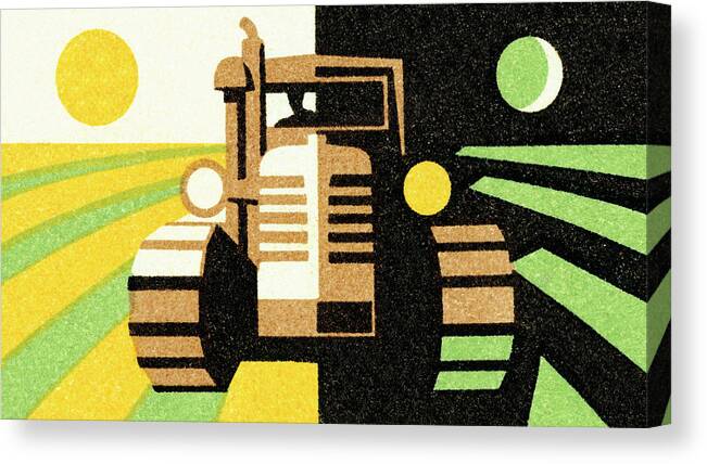 Agriculture Canvas Print featuring the drawing Tractor #20 by CSA Images