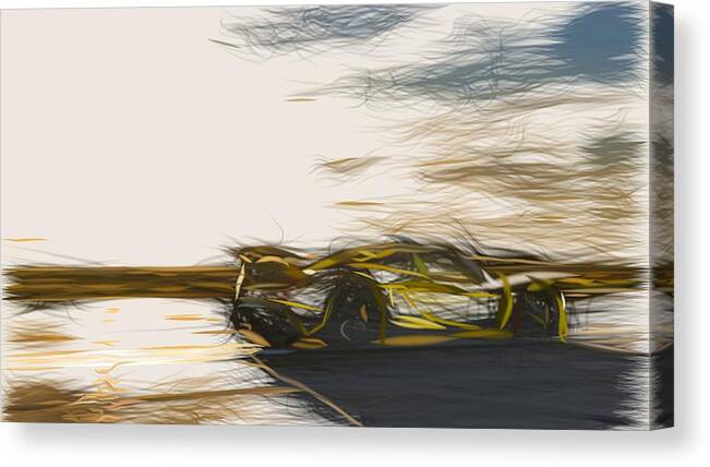 Hennessey Canvas Print featuring the digital art Hennessey Venom GT Spyder Draw #4 by CarsToon Concept