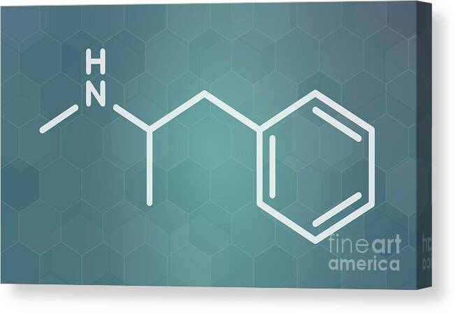 Methamphetamine Canvas Print featuring the photograph Methamphetamine Stimulant Drug Molecule #3 by Molekuul/science Photo Library