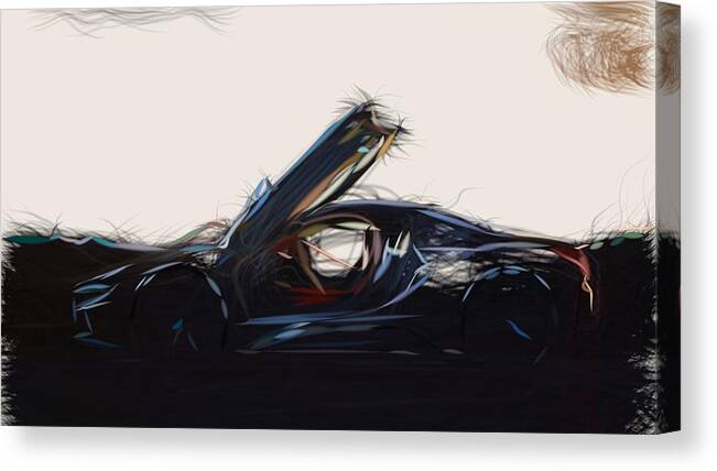 Bmw Canvas Print featuring the digital art BMW i8 Drawing #31 by CarsToon Concept