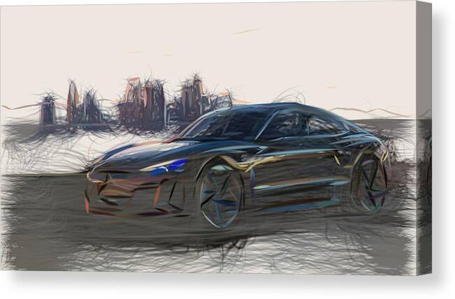 Audi Canvas Print featuring the digital art Audi E Tron GT Drawing #5 by CarsToon Concept