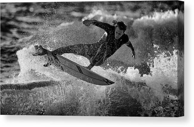 Surf Canvas Print featuring the photograph #5 by Eyal Bussiba
