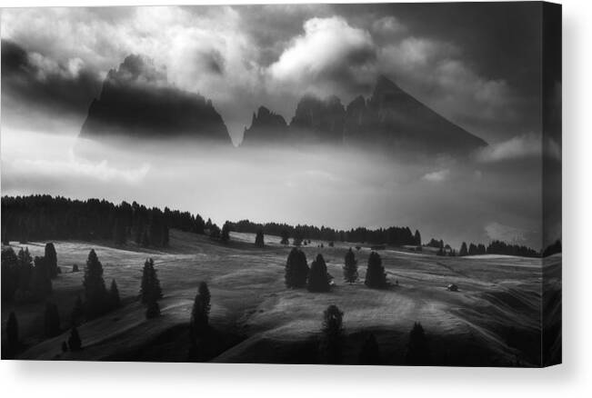 Landscape Canvas Print featuring the photograph Alpe Di Siusi #5 by Ales Krivec