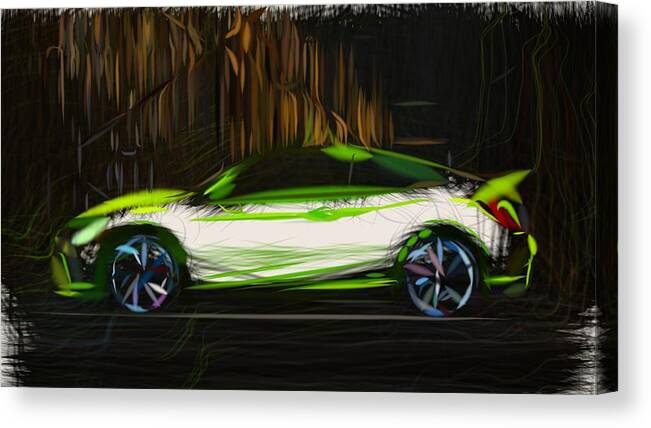 Honda Canvas Print featuring the digital art Honda Civic Draw #7 by CarsToon Concept