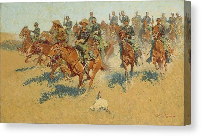 Figurative Canvas Print featuring the painting On The Southern Plains by Frederic Remington