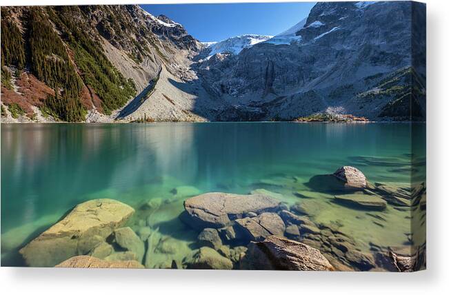 Lake Canvas Print featuring the photograph A Gem in the Mountains by Pierre Leclerc Photography