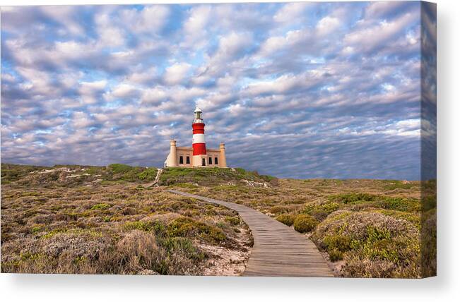 Lighthouse Canvas Print featuring the photograph A Light On a Hill by Hamish Mitchell