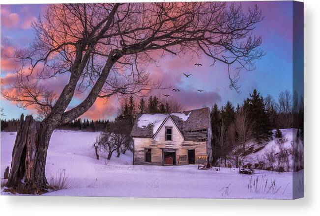 Bay Of Fundy Canvas Print featuring the photograph Abandoned Homestead by Tracy Munson