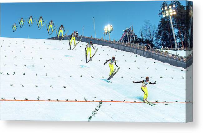 Sequence Canvas Print featuring the photograph Anatomy Of A Ski Jump by Petri Damstn