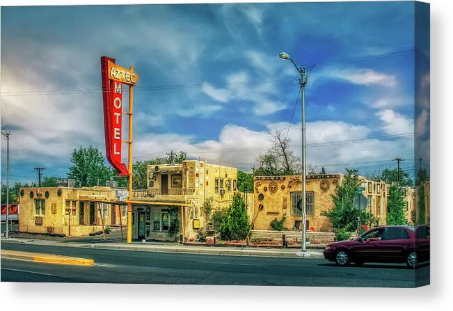 Aztec Motel Canvas Print featuring the photograph Aztec Motel by Micah Offman