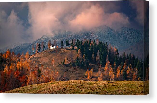 Hill Canvas Print featuring the photograph Between Autumn And Winter by Mihai Ian Nedelcu