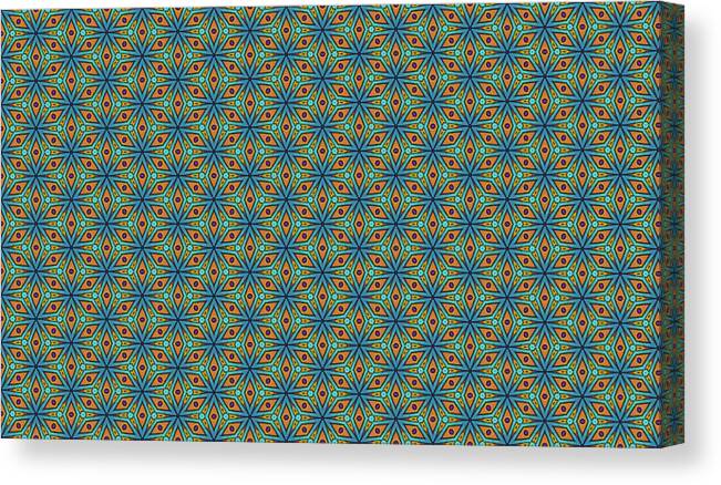 Blue Yellow Stars Canvas Print featuring the mixed media Blue Yellow Stars by Delyth Angharad