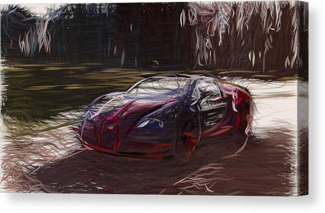 Bugatti Canvas Print featuring the digital art Bugatti Veyron Grand Sport Vitesse La Finale Drawing by CarsToon Concept