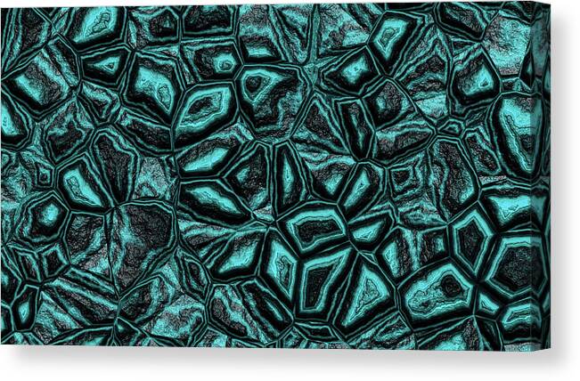 Rock Wall Canvas Print featuring the digital art Bumpy Super Blue Wall Abstract by Don Northup