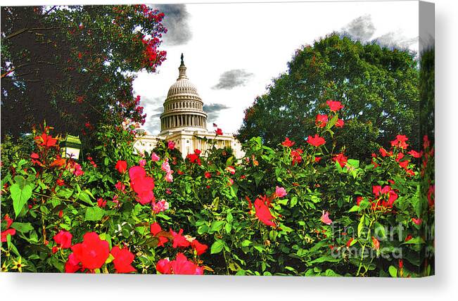 Capitol Canvas Print featuring the photograph Capitol West Summer - Impression by Steve Ember