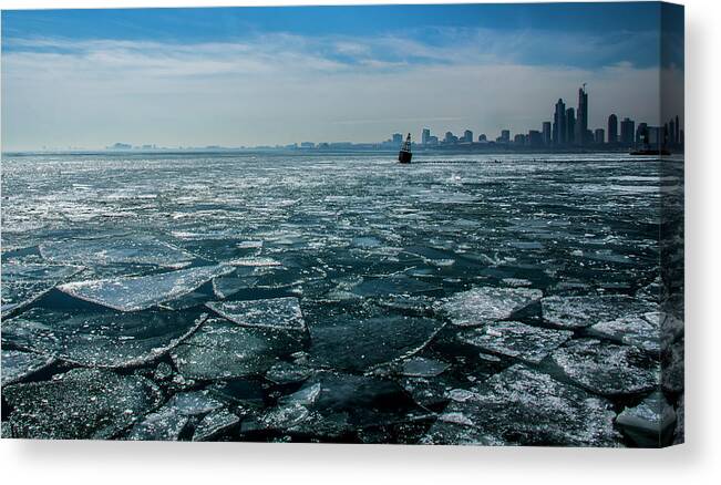 Lake Michigan Canvas Print featuring the photograph Chicago from navy pier 2 by Stuart Manning