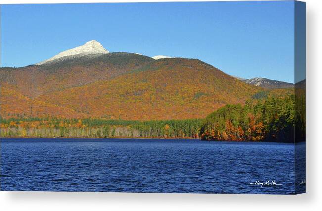 Landscape Canvas Print featuring the pyrography Chocorua October by Harry Moulton