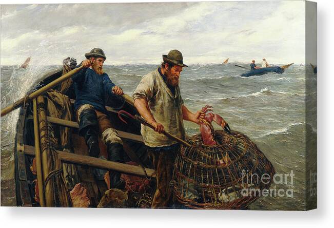 Crab Fishing Canvas Print featuring the painting Crabbers, 1876 by James Clarke Hook