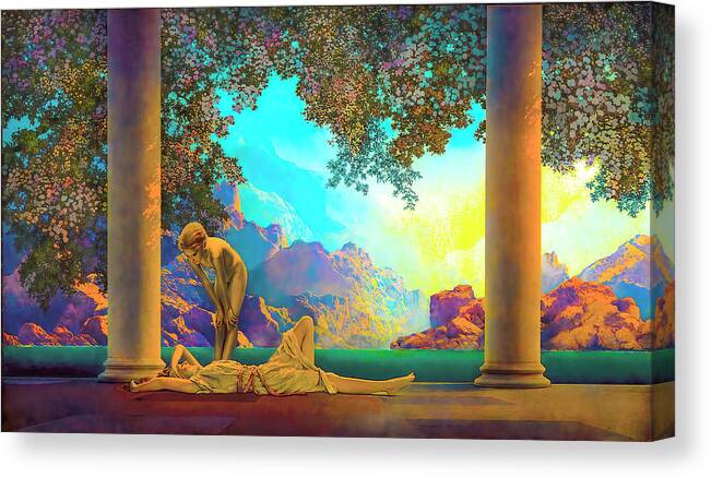 Daybreak Canvas Print featuring the painting Daybreak by Maxfield Parrish