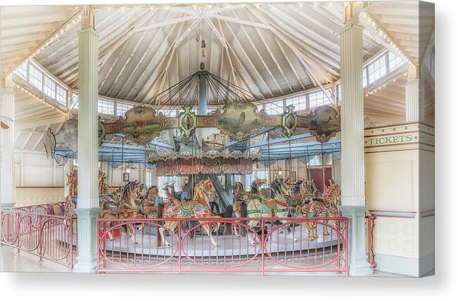 Carousel Canvas Print featuring the photograph Dentzel Carousel by Susan Rissi Tregoning