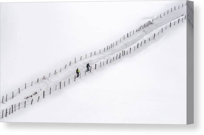 Snow Canvas Print featuring the photograph Diagonal by Fran Osuna