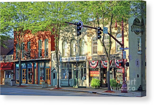Downtown Canvas Print featuring the photograph Downtown Maumee Ohio 1984 by Jack Schultz