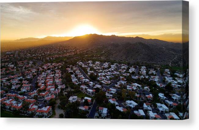 Sun Canvas Print featuring the photograph Dramatic South Mountain Sunset by Anthony Giammarino