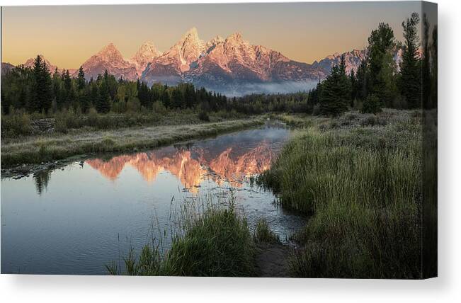  Canvas Print featuring the photograph Early Fall In Grand Teton by Mei Shi