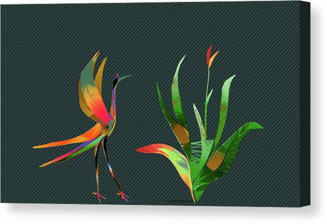 Bird Canvas Print featuring the digital art Ecospheric by Asok Mukhopadhyay