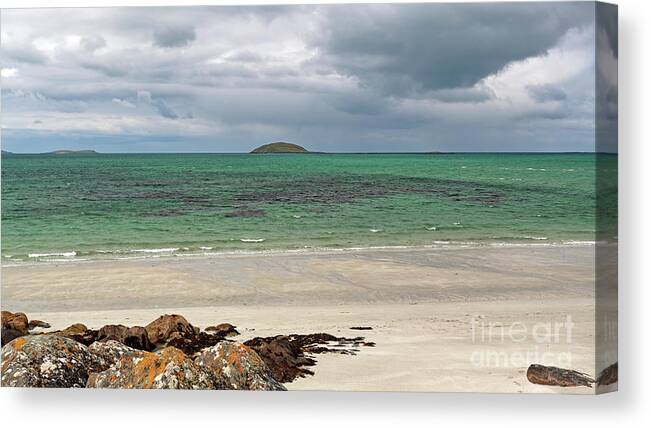 Eriskay Canvas Print featuring the photograph Eriskay - Island of Lingay and Sound of Barra by Maria Gaellman