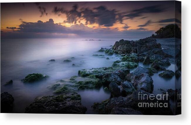 Gulf Of Mexico Canvas Print featuring the photograph Ethereal Sunset at Caspersen Beach, Venice, Florida by Liesl Walsh