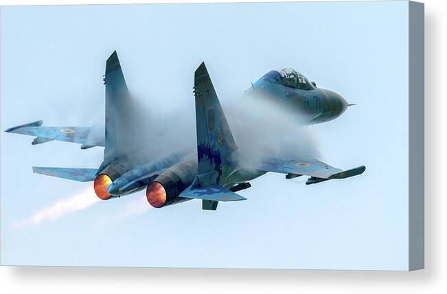 Action Canvas Print featuring the photograph Flanker by Piotr Wrobel
