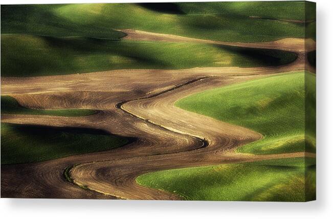 Palouse Canvas Print featuring the photograph Flow by Aidong Ning