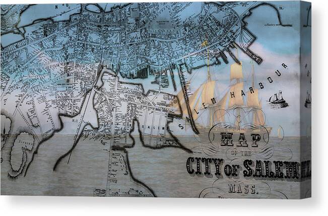 Friendship Of Salem Canvas Print featuring the photograph Friendship of Salem on Salem Map by Jeff Folger