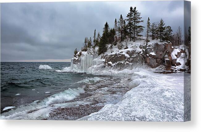 Ice Canvas Print featuring the photograph Frozen by Susan Rissi Tregoning