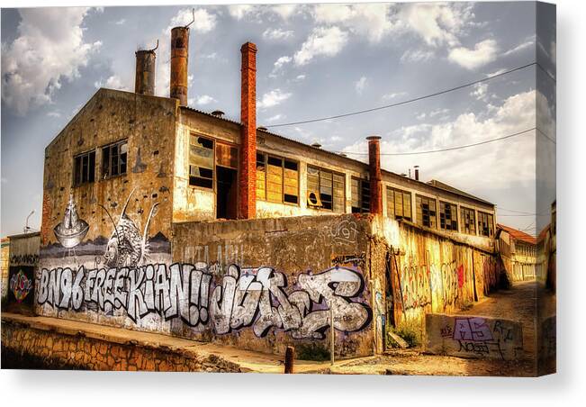 Abandoned Canvas Print featuring the photograph Ghost factory by Micah Offman