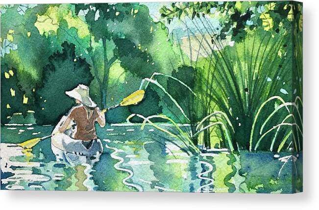 Summer Canvas Print featuring the painting Girl in a Hat by Luisa Millicent
